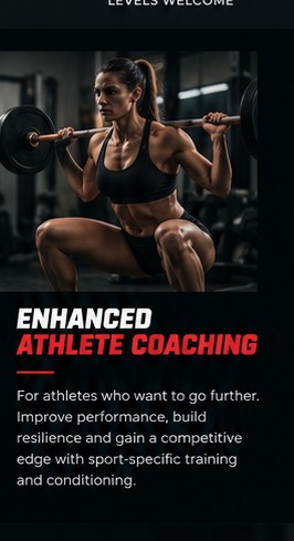 Female athlete performing a barbell squat
